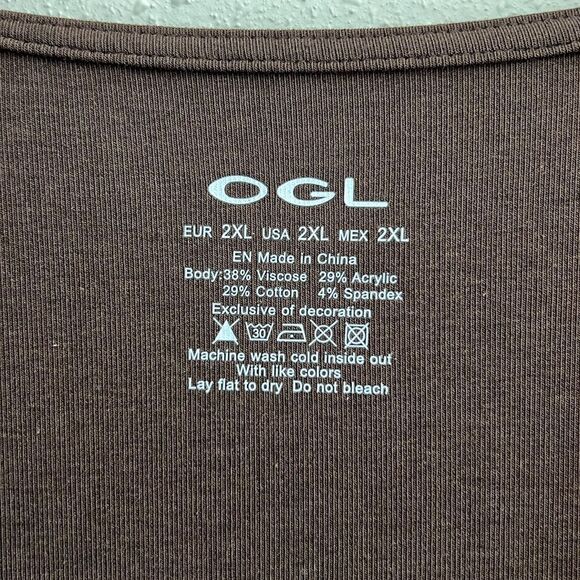 NWT OGL Light Cotton Rib Faux Wrap Light Cotton Midi Dress - Hazelnut Coco - Picture 4 of 10